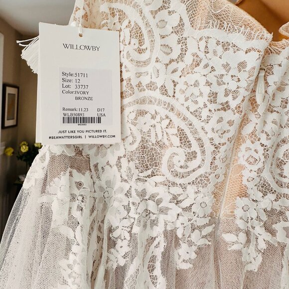 Willowby by Watters Jaislyn Wedding Gown Size 12 NEW - Picture 9 of 10